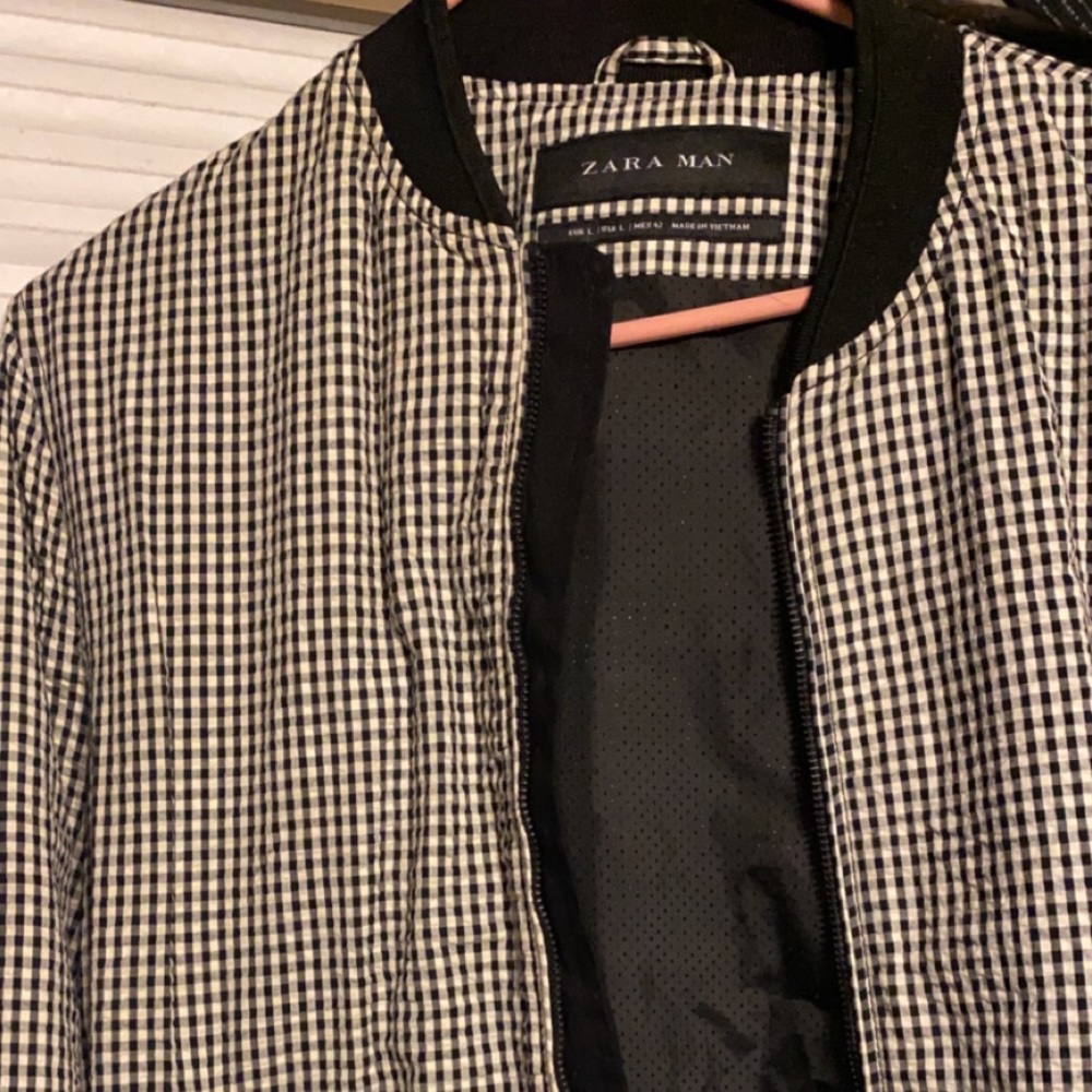 Zara plaid bomber jacket